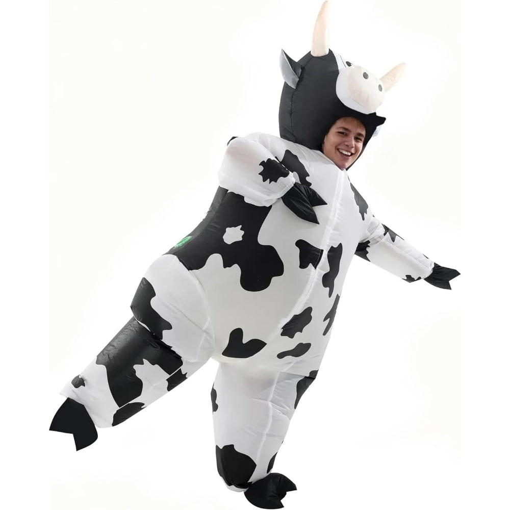 Halloween Inflatable Cow Costume with Blow Up Suit and Animal Design - Image 4