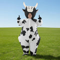 Halloween Inflatable Cow Costume with Open Face Hood and Hoof Covers Funny Animal - Image 1