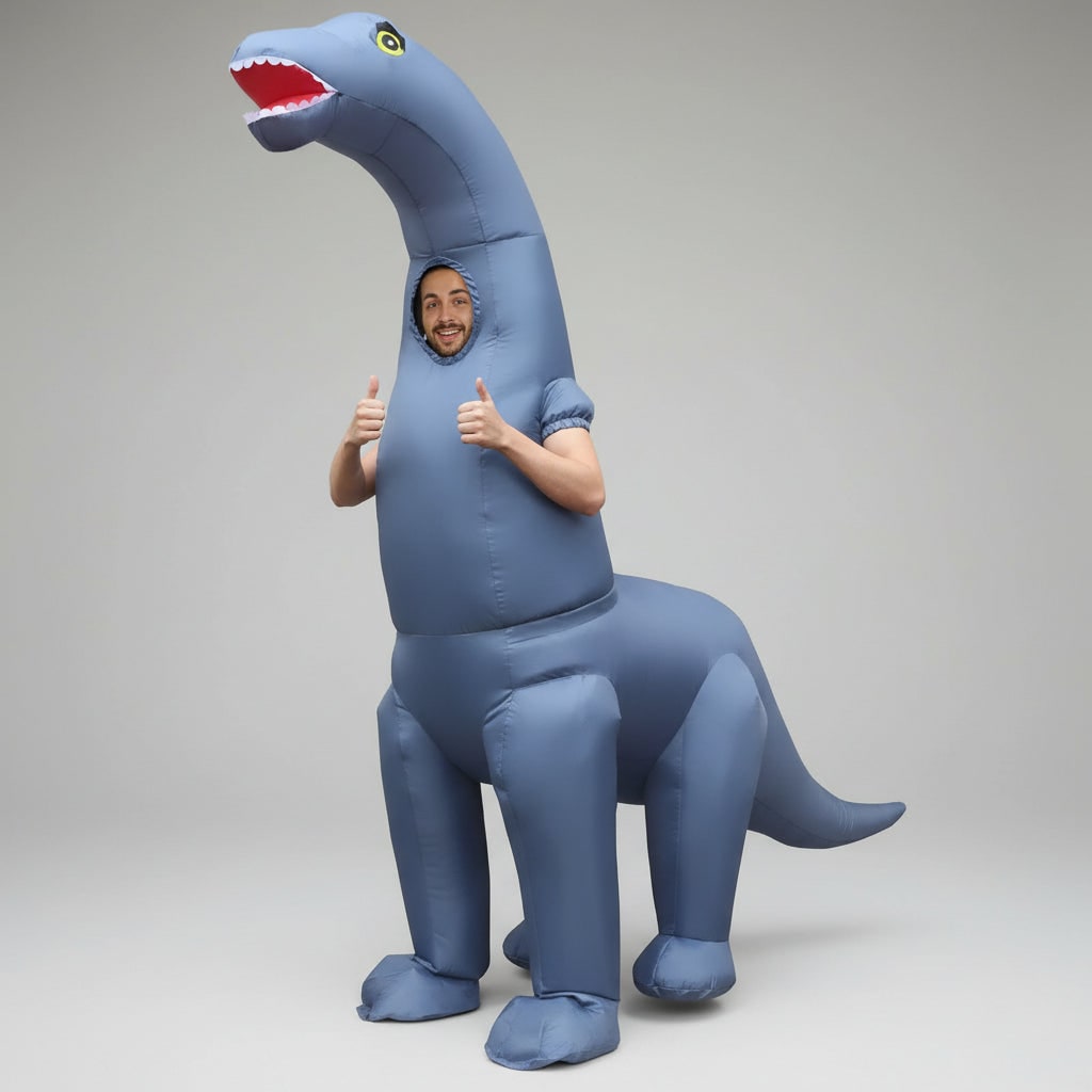 Halloween Inflatable Dinosaur Costume Outfit with Long Neck and Tail Party Cosplay Suit - Image 1