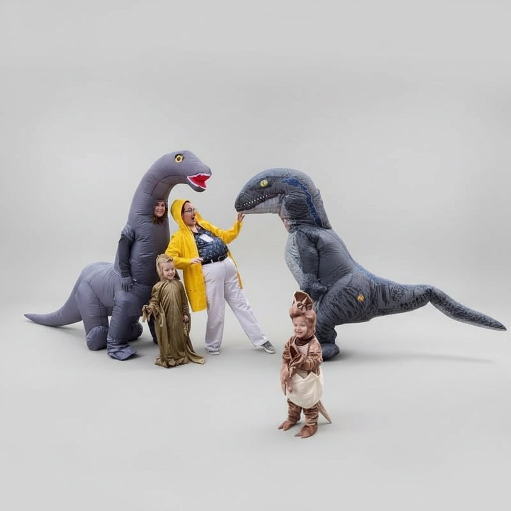 Halloween Inflatable Dinosaur Costume Outfit with Long Neck and Tail Party Cosplay Suit - Image 5