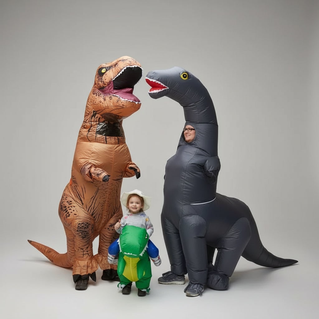 Halloween Inflatable Dinosaur Costume Outfit with Long Neck and Tail Party Cosplay Suit - Image 6