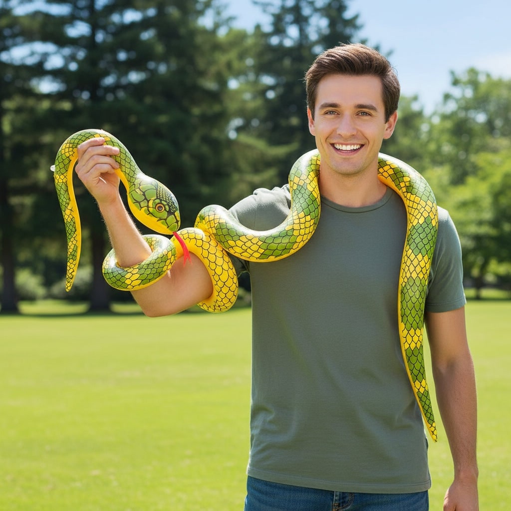 Halloween Inflatable Snake Yard Decoration for Spooky Party and Haunted House - Image 3
