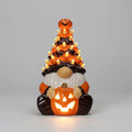 Halloween Jack O Lantern Ceramic Gnome Light-Up Figurine with Pumpkin for Party Decorations - Image 1