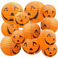 Halloween Jack O' Lantern Paper Pumpkin Hanging Decor Set of 12 - Image 1