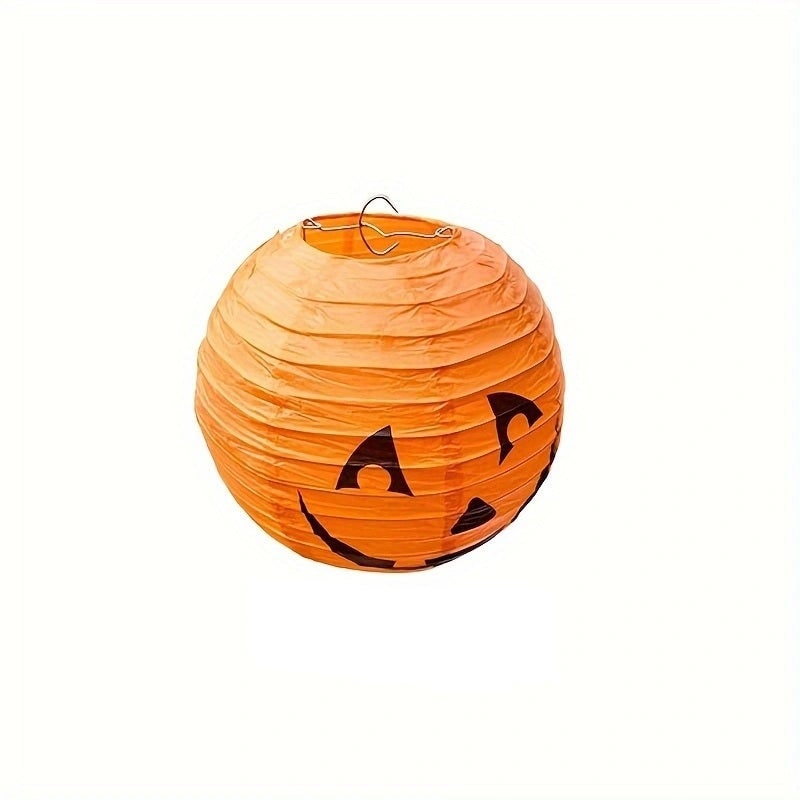Halloween Jack O' Lantern Paper Pumpkin Hanging Decor Set of 12 - Image 3