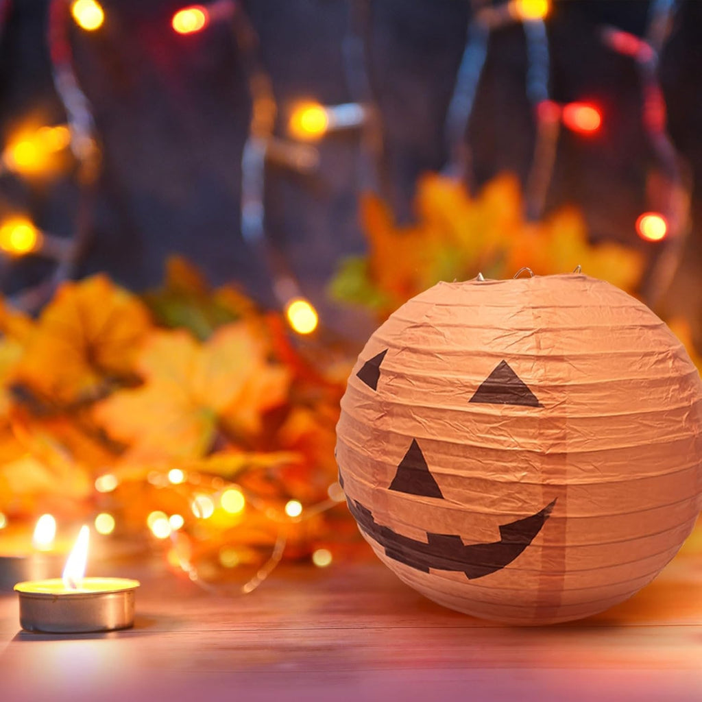 Halloween Jack O' Lantern Paper Pumpkin Hanging Decor Set of 12 - Image 8