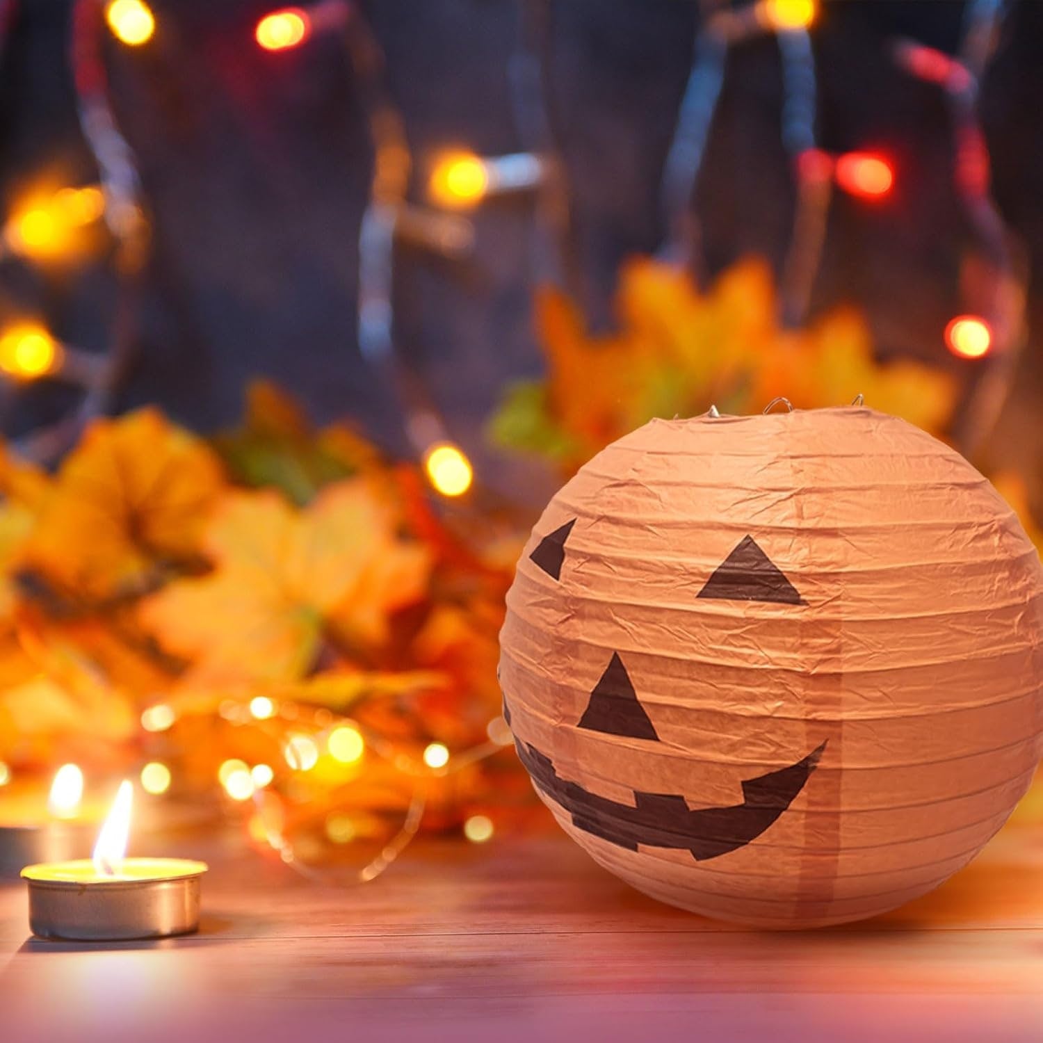 Halloween Jack O' Lantern Paper Pumpkin Hanging Decor Set of 12 - Image 8