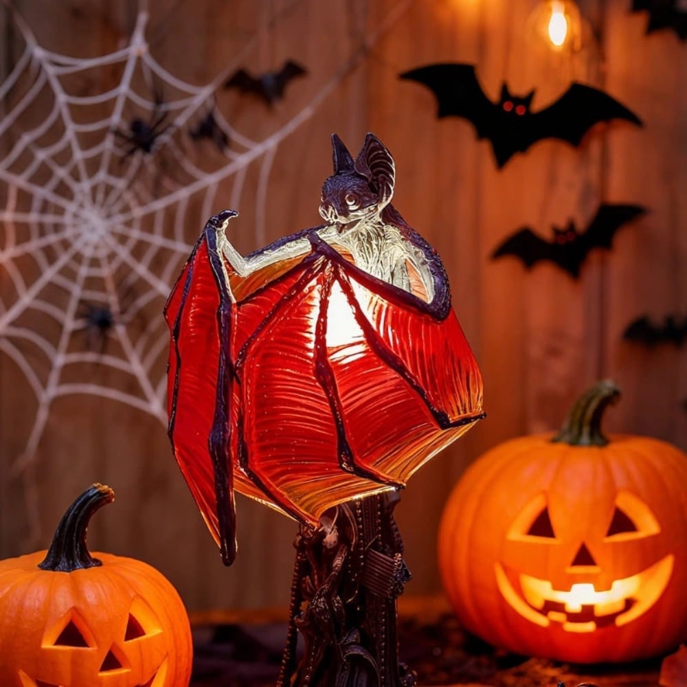 Halloween LED Light Bat Lamp Gothic Style Table with Translucent Wings - Image 3