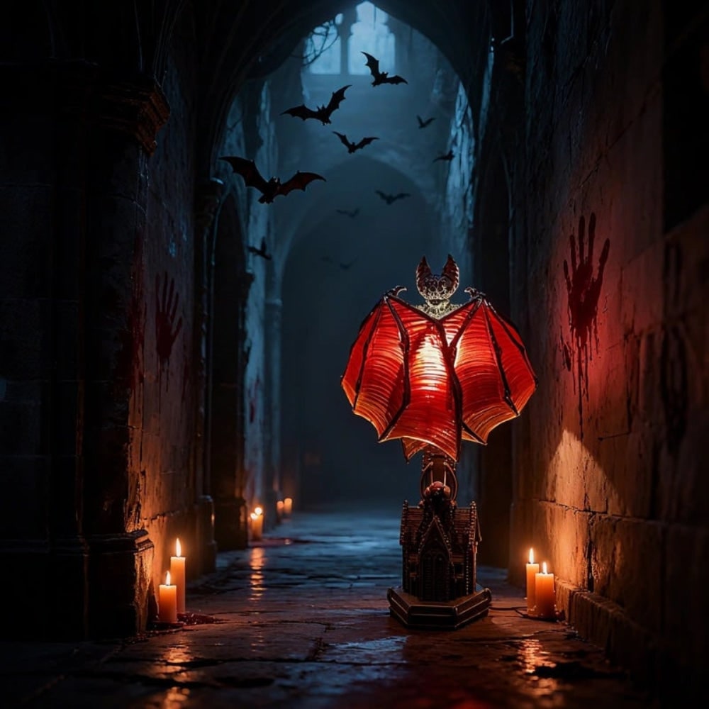 Halloween LED Light Bat Lamp Gothic Style Table with Translucent Wings - Image 5