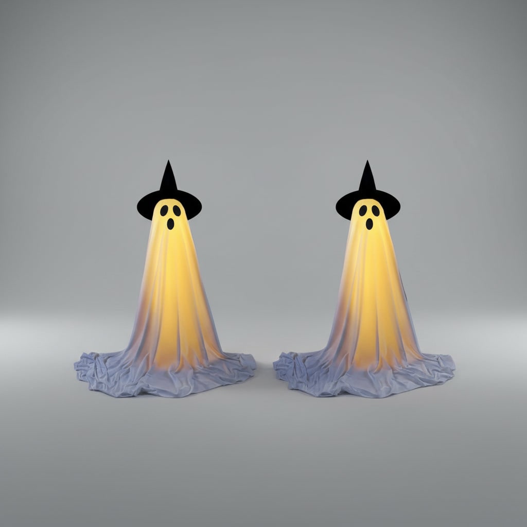 Halloween Lights Outdoor Ghost Decor Up Decoration with LED and Remote Control for Yard Party - Image 2