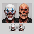 Halloween Mask Peel Off Creepy Clown and Skull Double-Layer Latex Costume - Image 1