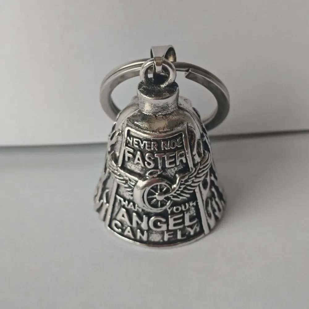 Halloween Motorcycle Guardian Bell and Biker Bike Luck Charm with Winged Design and Attachment - Image 2
