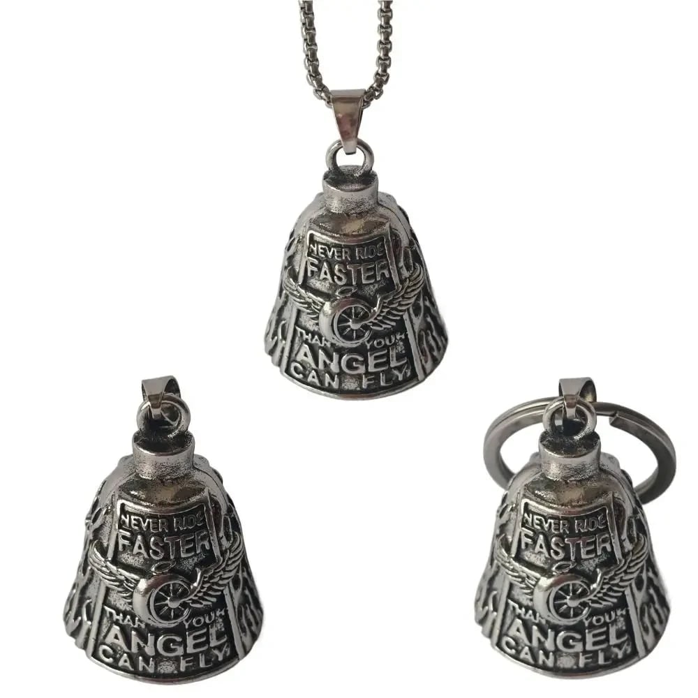 Halloween Motorcycle Guardian Bell and Biker Bike Luck Charm with Winged Design and Attachment - Image 6