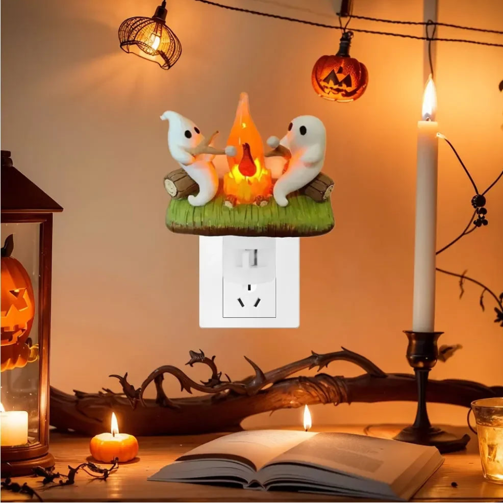 Halloween Night Light Plug in Ghost Campfire LED Decoration for Room and Party - Image 4