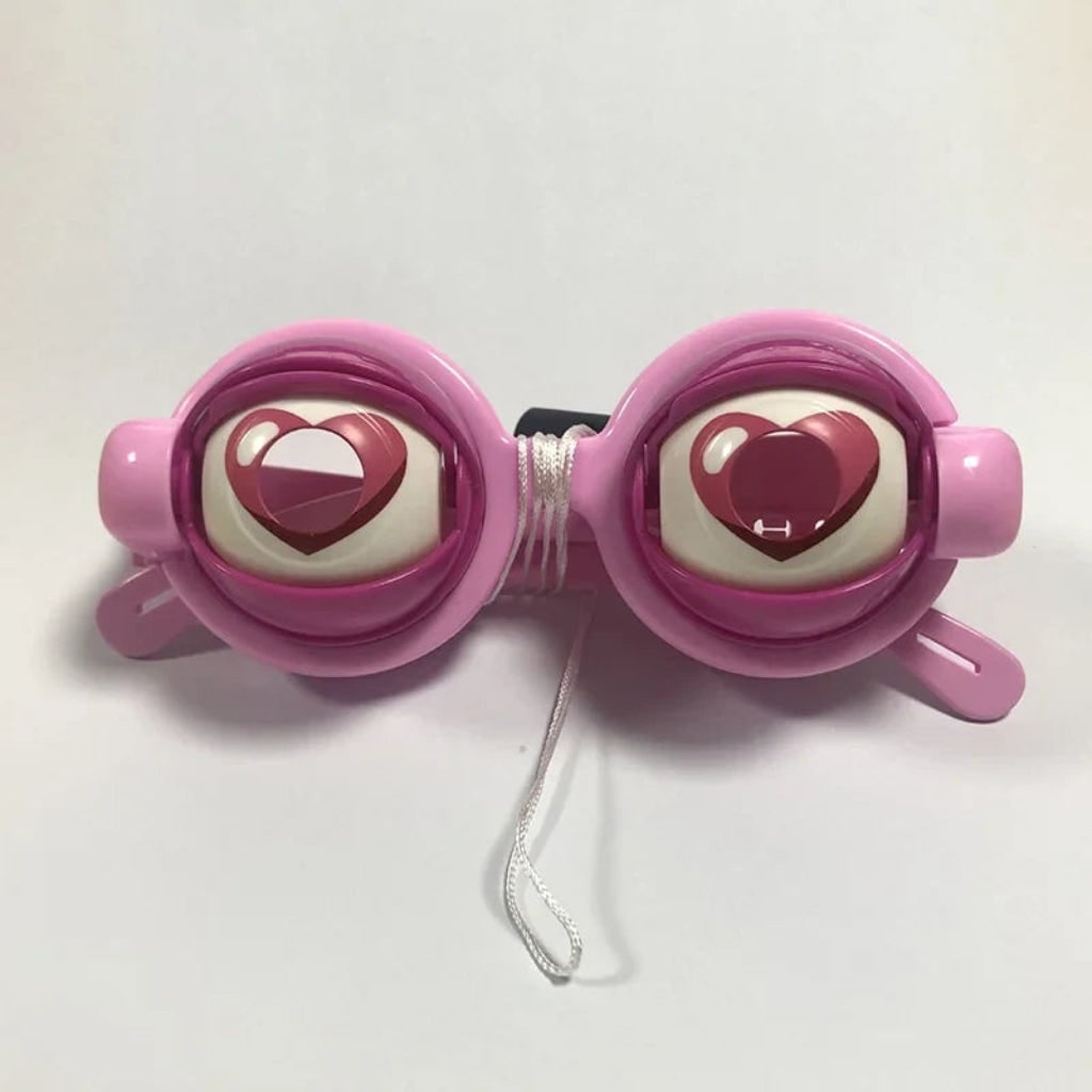 Halloween Novelty Crazy Eyes Glasses with Blinking Eyelids and Pull String for Party - Image 1
