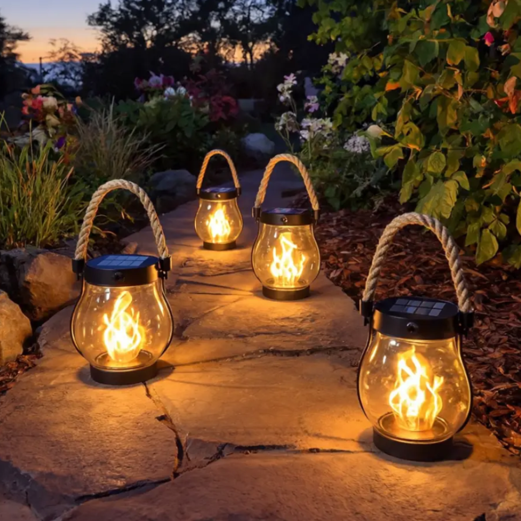 Halloween Outdoor Solar Hanging Lantern with Flickering Flame Effect and Rechargeable Usb-C - Image 3