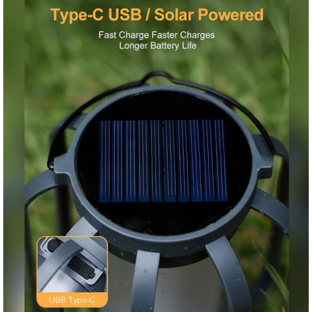 Halloween Outdoor Solar Hanging Lantern with Flickering Flame Effect and Rechargeable Usb-C - Image 4