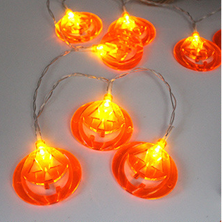 Halloween Outdoor String Lights LED Battery Operated with Pumpkin Ghost Bat Skull Eyeball Covers 10 - Image 1