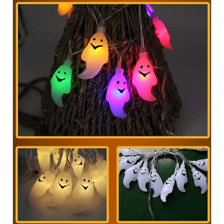 Halloween Outdoor String Lights LED Battery Operated with Pumpkin Ghost Bat Skull Eyeball Covers 10 - Image 10
