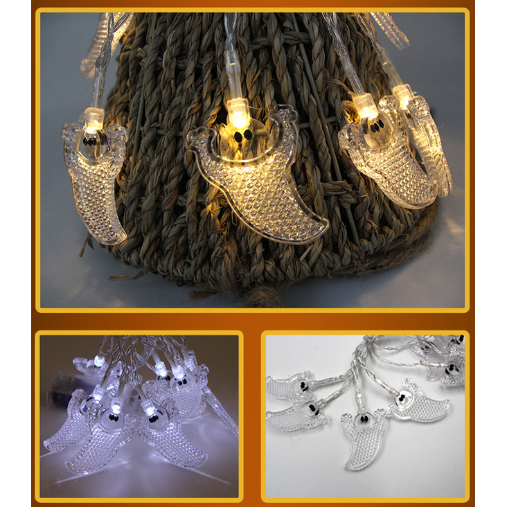 Halloween Outdoor String Lights LED Battery Operated with Pumpkin Ghost Bat Skull Eyeball Covers 10 - Image 3