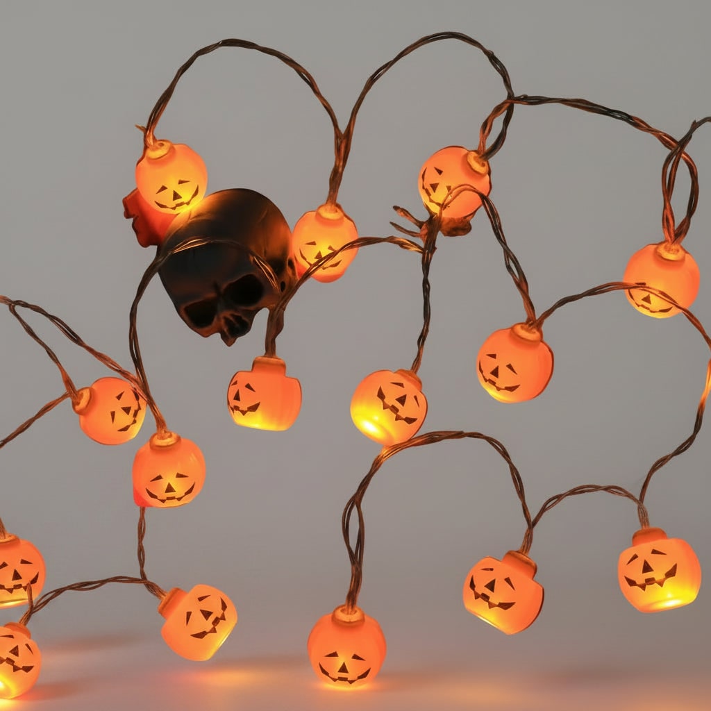 Halloween Outdoor String Lights with Battery LED and Spooky Decorative Covers for Patio Party - Image 2