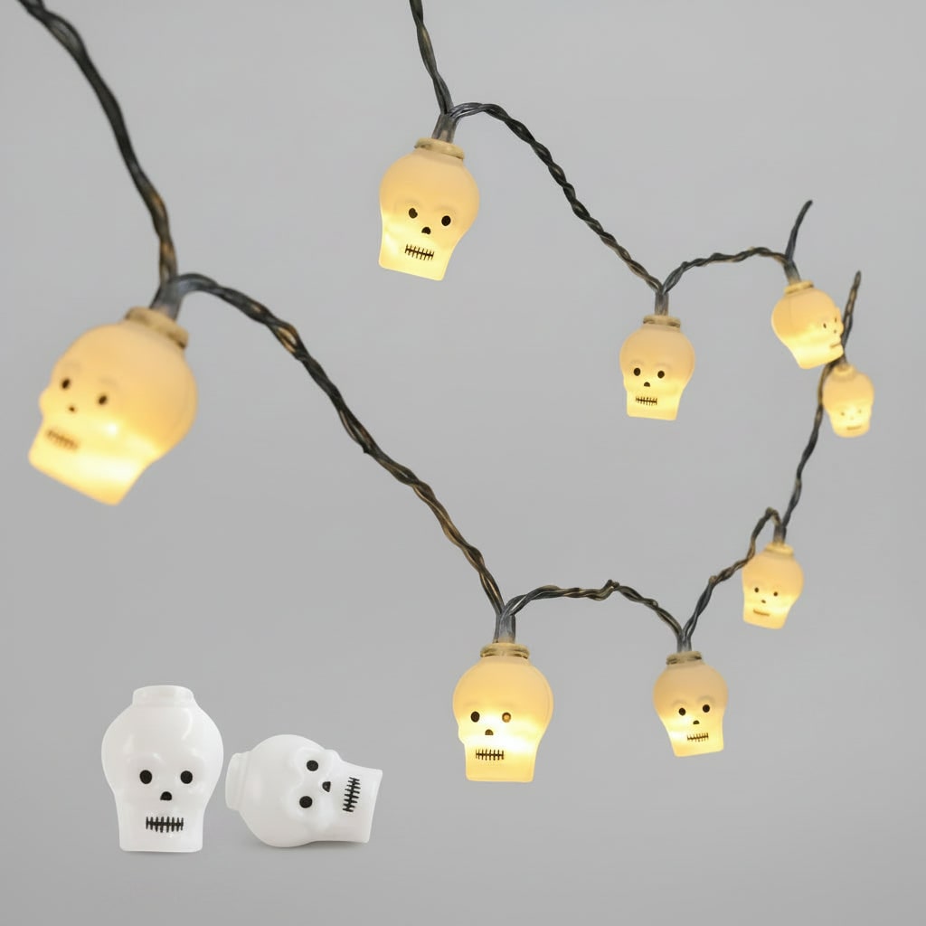 Halloween Outdoor String Lights with Battery LED and Spooky Decorative Covers for Patio Party - Image 4