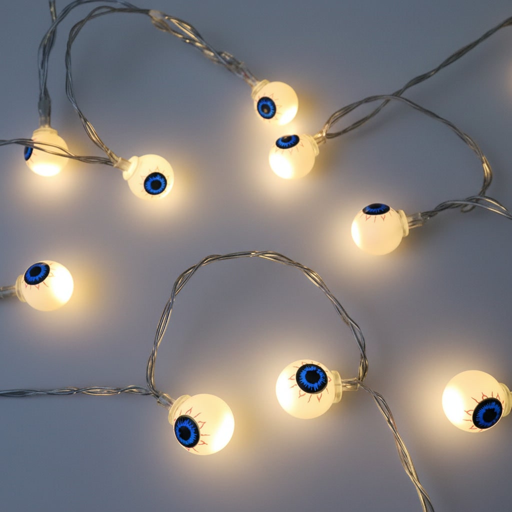 Halloween Outdoor String Lights with Battery LED and Spooky Decorative Covers for Patio Party - Image 5