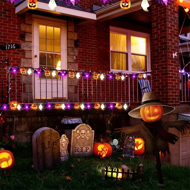 Halloween Outdoor String Lights with LED and Bat Figures Battery Operated for Patio Party Decoration - Image 10