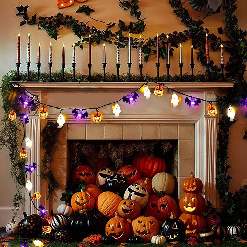 Halloween Outdoor String Lights with LED and Bat Figures Battery Operated for Patio Party Decoration - Image 6
