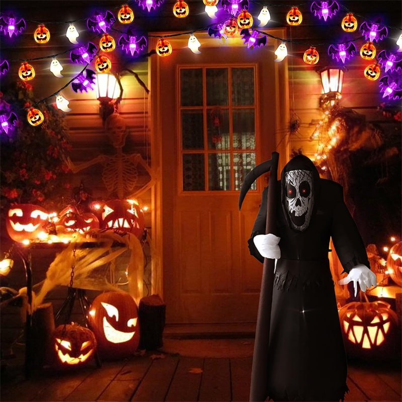 Halloween Outdoor String Lights with LED and Bat Figures Battery Operated for Patio Party Decoration - Image 8