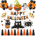 Halloween Party Balloons with Foil Letter Bat Pumpkin and Spider Decorations Kit - Image 1