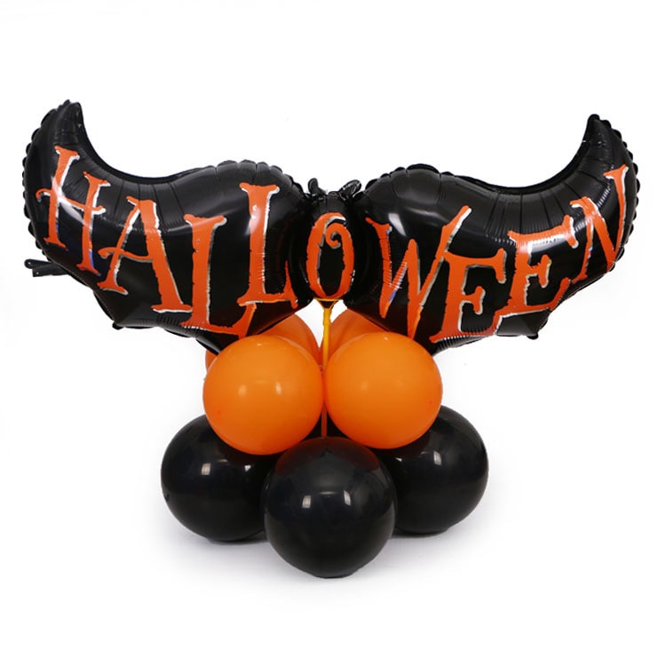 Halloween Party Balloons with Foil Letter Bat Pumpkin and Spider Decorations Kit - Image 2