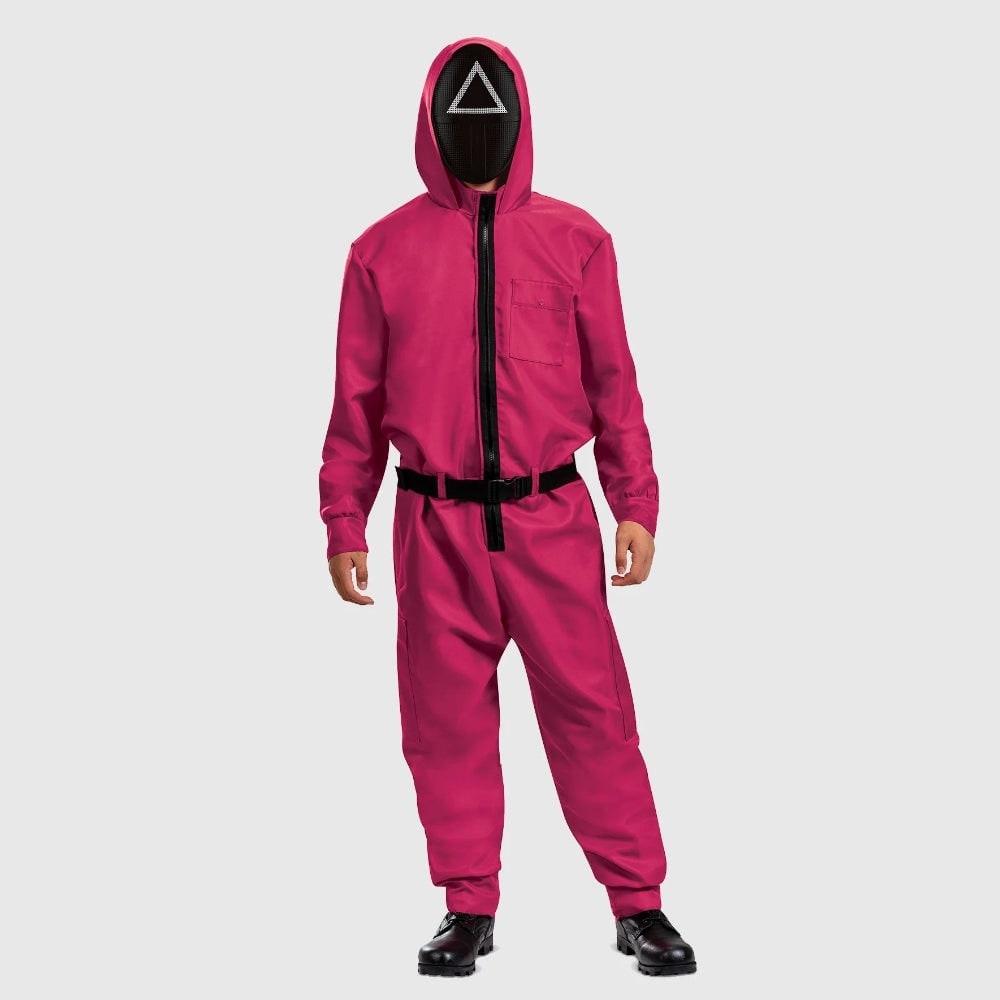 Halloween Pink Jumpsuit Costume with and Belt for Party - Image 2