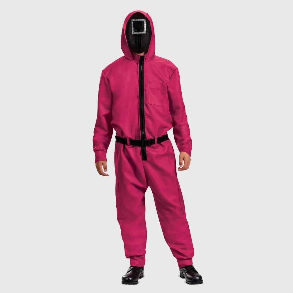 Halloween Pink Jumpsuit Costume with and Belt for Party - Image 4