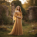 Halloween Plus Size Medieval Dress Costume with Embroidered Bodice and Glitter Tulle Skirt - Image 1