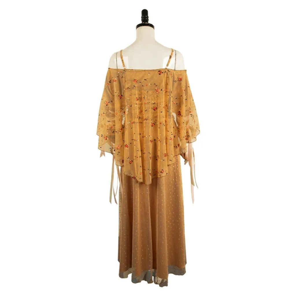 Halloween Plus Size Medieval Dress Costume with Embroidered Bodice and Glitter Tulle Skirt - Image 2