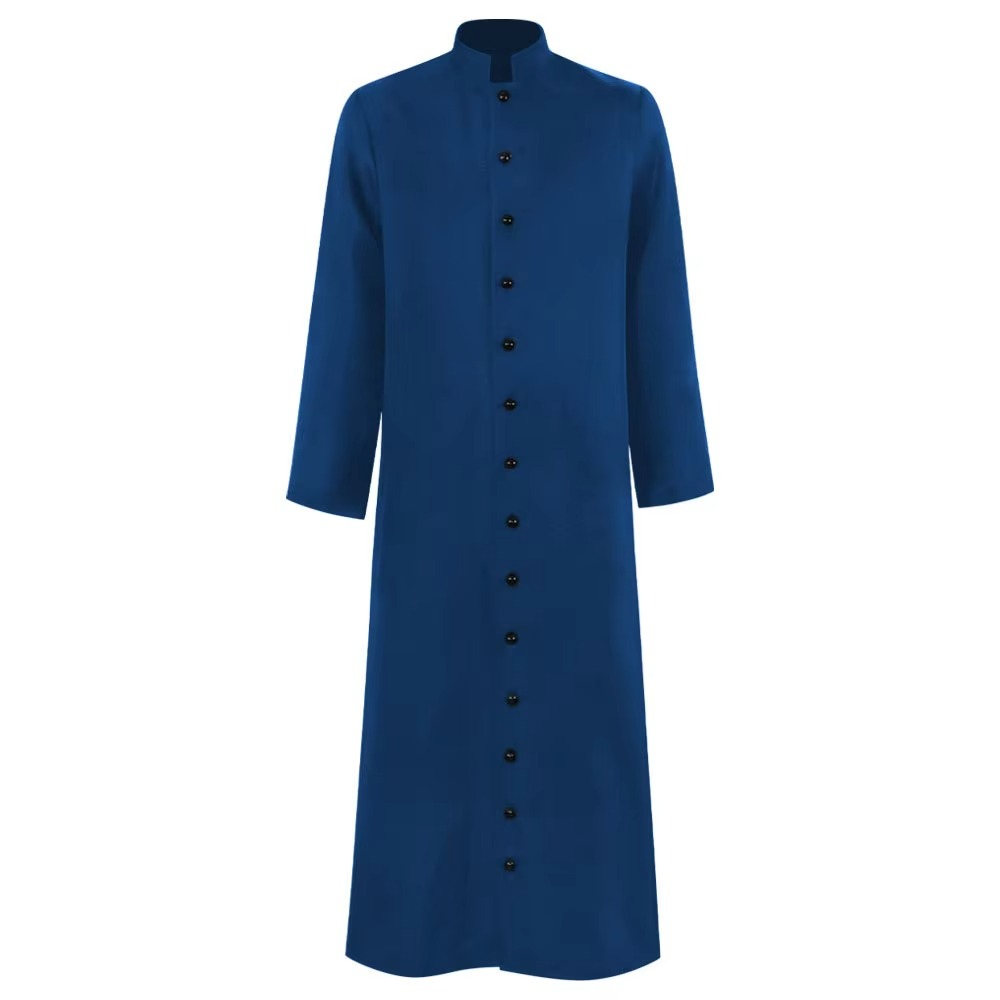 Halloween Priest Costume Cassock Robe with Button Front for Clergy Outfit - Image 3