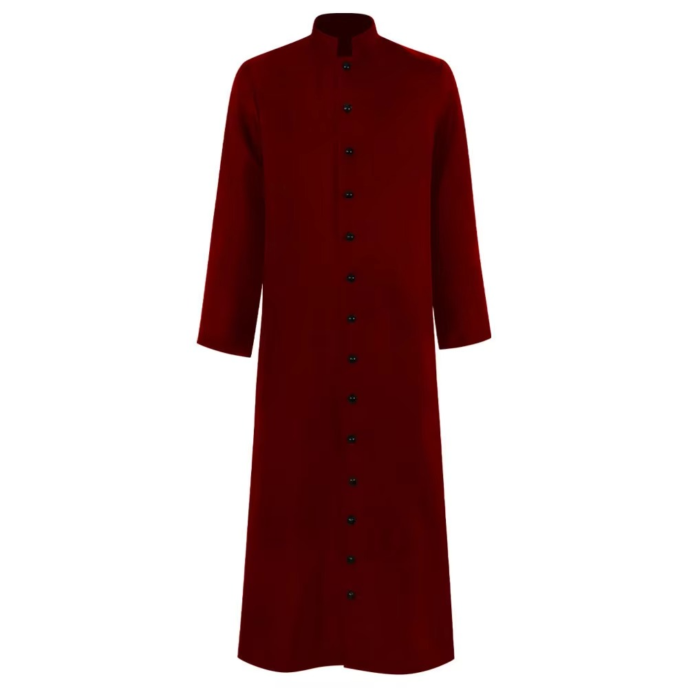 Halloween Priest Costume Cassock Robe with Button Front for Clergy Outfit - Image 6