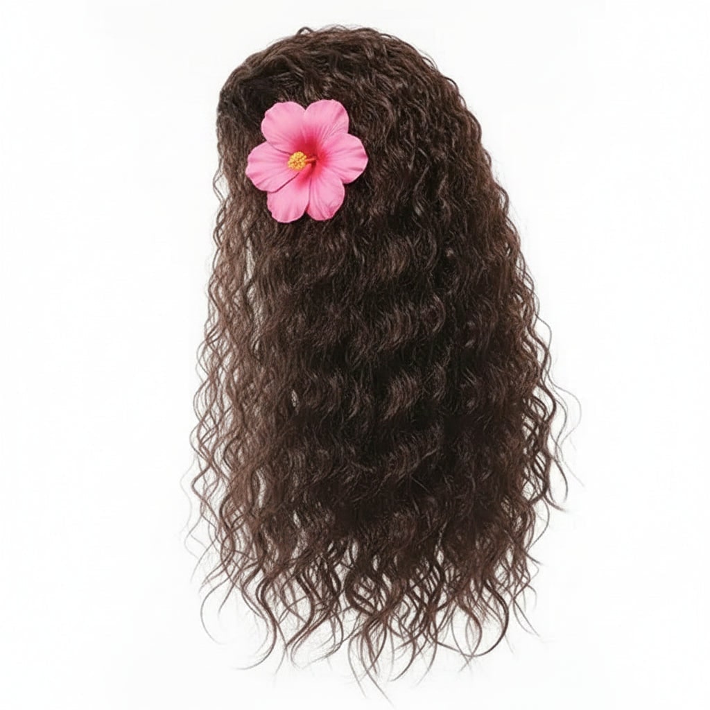 Halloween Princess Costume with Tropical Print Top Grass Skirt and Pendant - Image 8