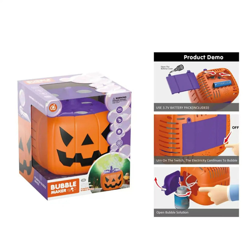 Halloween Pumpkin Bubble Machine with LED Lights and Automatic Blower for Party Outdoor Decoration - Image 11