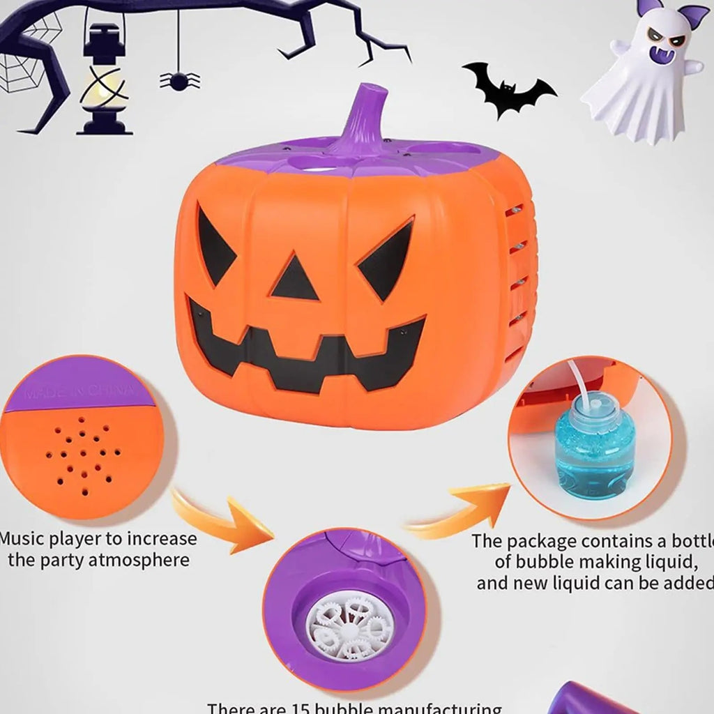 Halloween Pumpkin Bubble Machine with LED Lights and Automatic Blower for Party Outdoor Decoration - Image 13