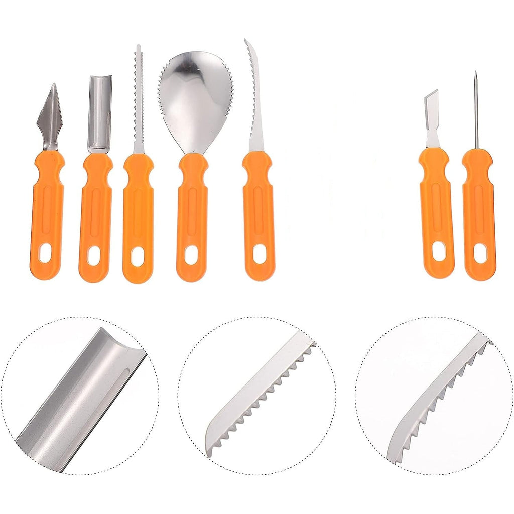 Halloween Pumpkin Carving Kit and Tools with Stainless Steel Blades and Serrated Saw for Supplies - Image 2