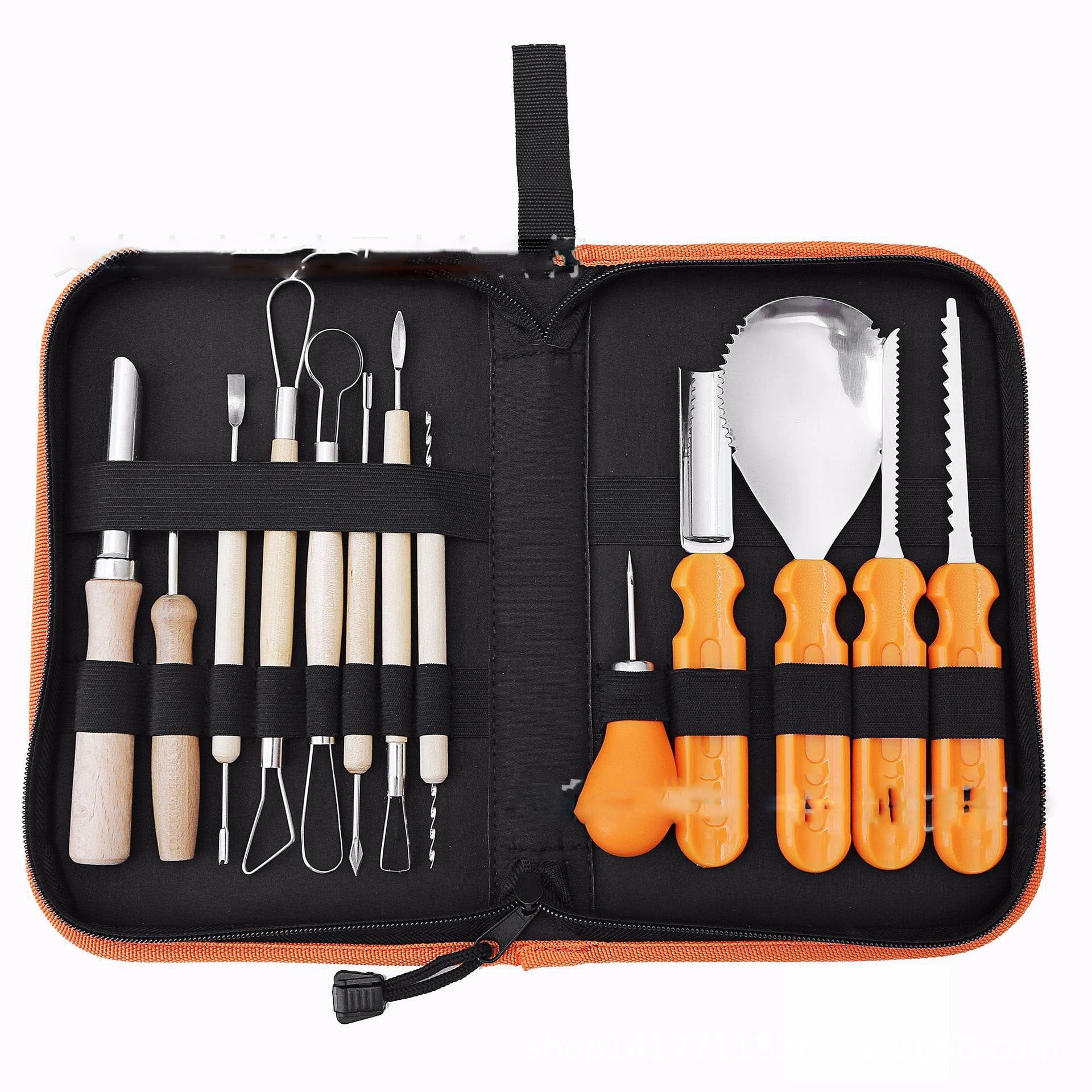 Halloween Pumpkin Carving Kit and Tools with Stainless Steel Saw Scoop and Storage Case - Image 3