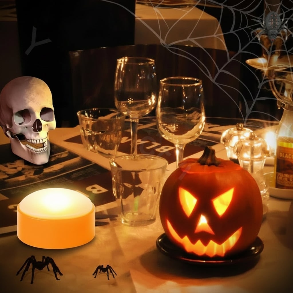 Halloween Pumpkin Lights Battery Operated Puck with Remote Control for Party Decoration Led - Image 4