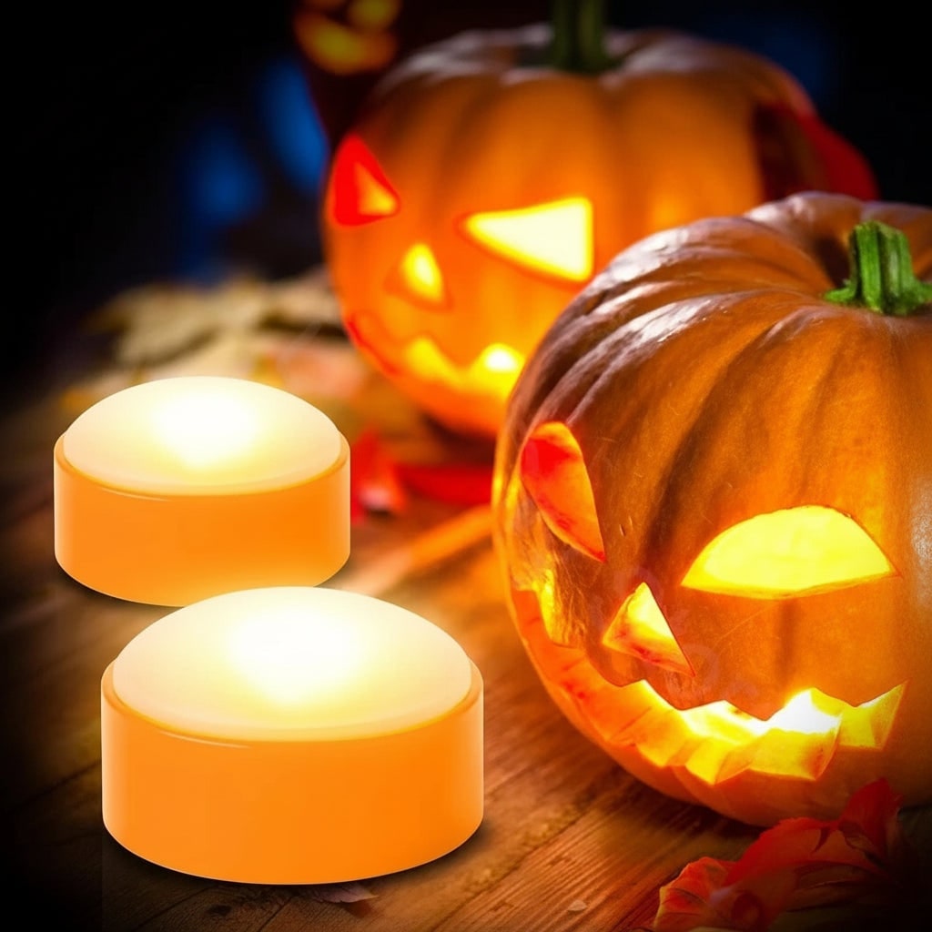 Halloween Pumpkin Lights Battery Operated Puck with Remote Control for Party Decoration Led - Image 5