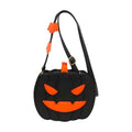 Halloween Pumpkin Purse and Handbag Jack O Lantern Crossbody Bag with Bat Accents - Image 1