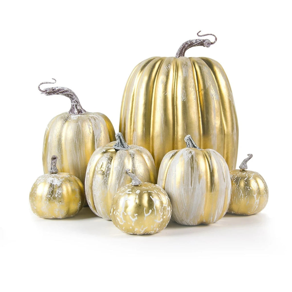 Halloween Pumpkins Fall Decorative Foam with Ribbed Texture and Curved Stems Set of 7 - Image 4