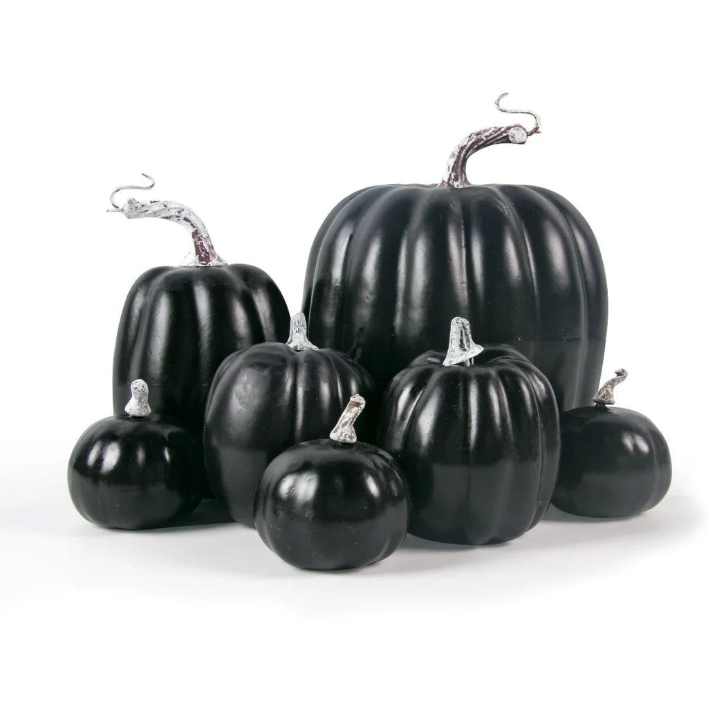 Halloween Pumpkins Fall Decorative Foam with Ribbed Texture and Curved Stems Set of 7 - Image 6