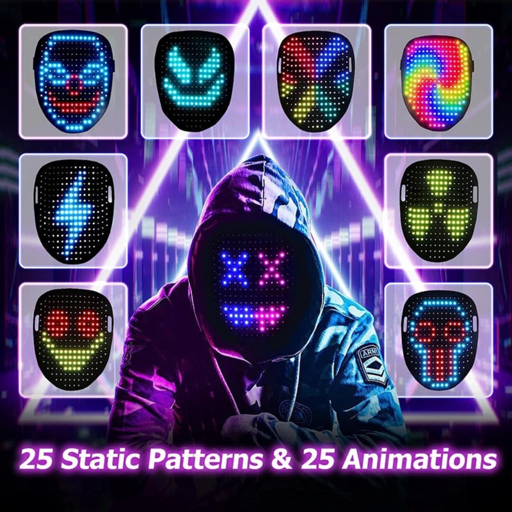 Halloween Red Light Therapy LED Face Mask Up Full Costume Party with USB Rechargeable Battery - Image 4