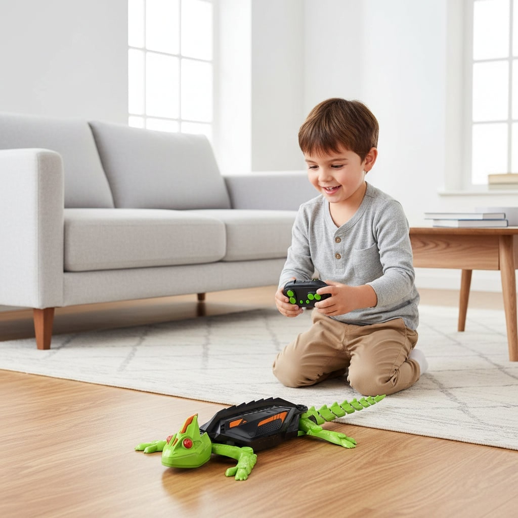Halloween Remote Control Spider Toy with Glowing LED Eyes and Wall Climbing - Image 1